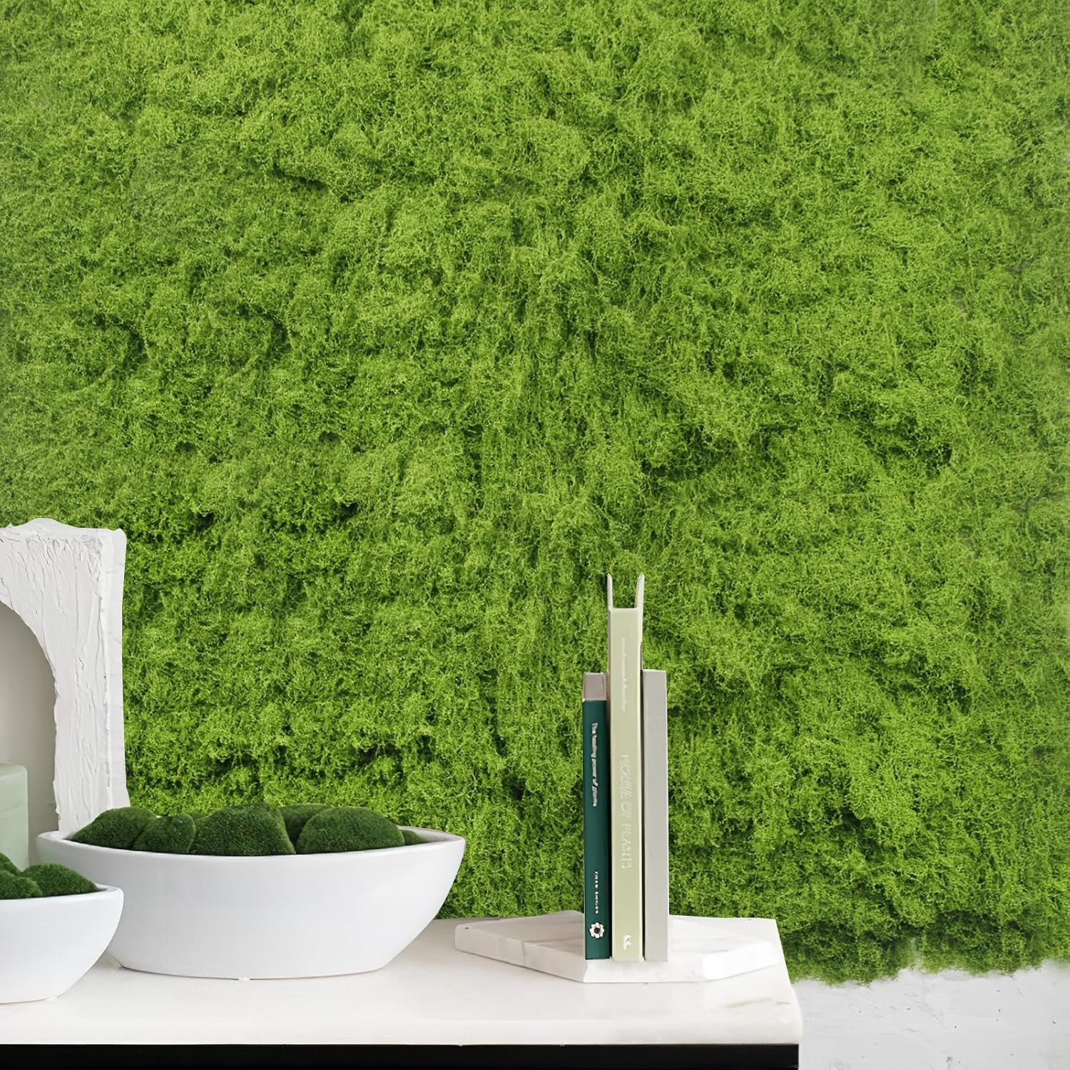 FAICOIA Fake Moss for Crafts 39" x 39" Faux Moss for Plants Indoor Artificial Moss for Decorating Green Faux Grass for Planters Crafts DIY Table Centerpieces Fairy Garden Floral Wedding 100 x 100cm
