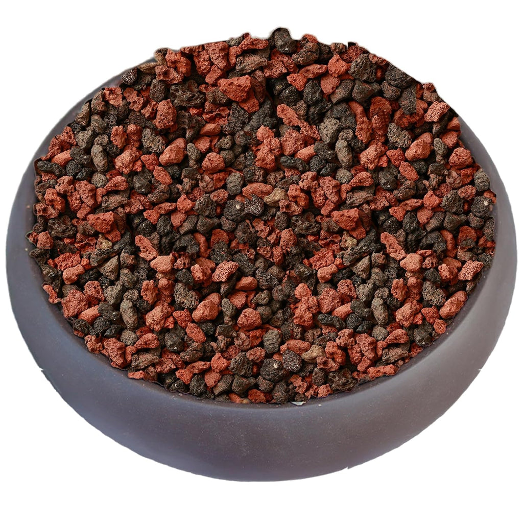 18 Pounds Mix Lava Rocks, 5-8 mm Red and Black Lava Rocks for Plants, Bonsai Rocks Horticultural Grit Soil Cover Gravel for Succulents and Hydroponics, Fairy Gardening, Top Dressing, Plant Drainage