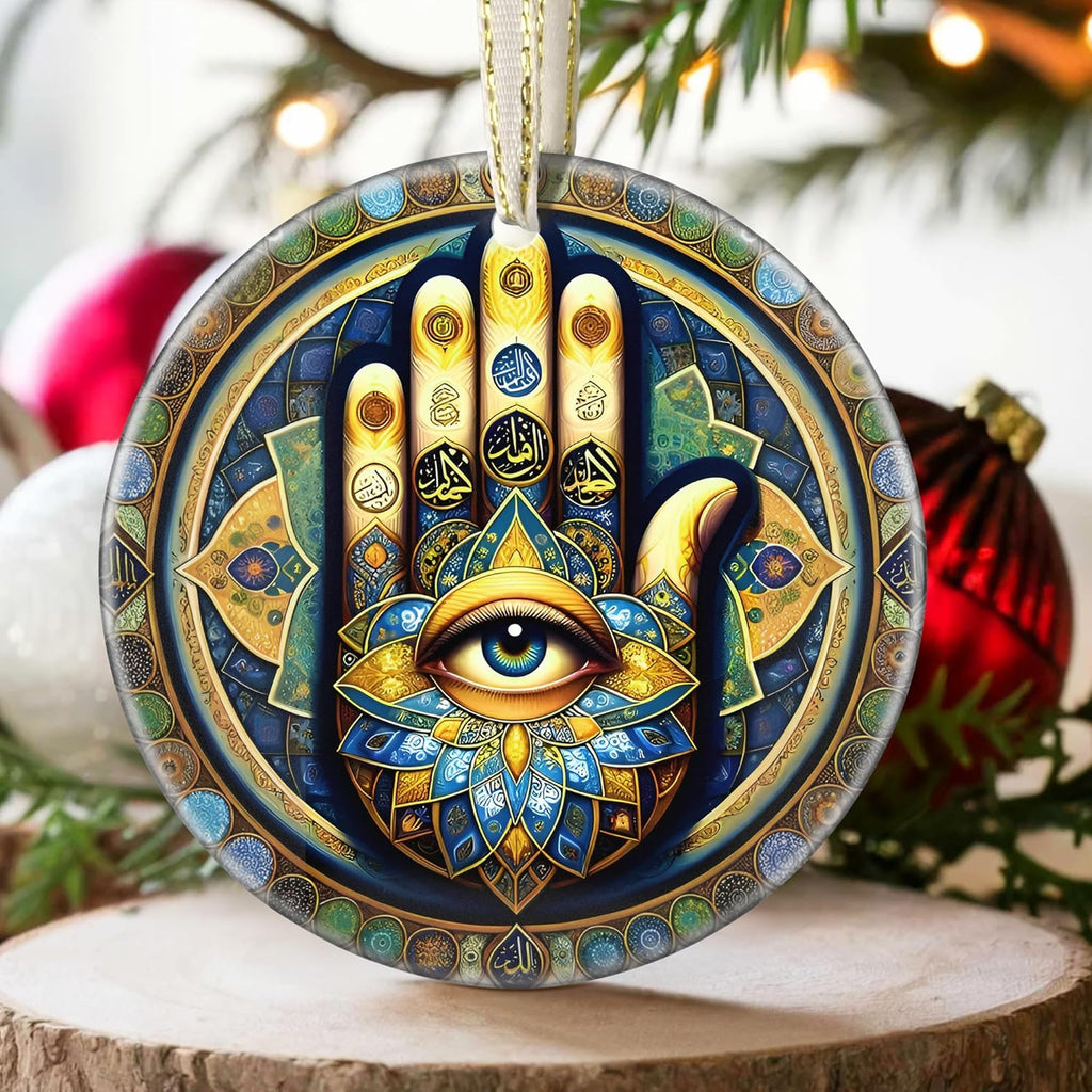 2025 Christmas Ornament - Christmas TRE Decoration, Round Ceramic Holiday Decor - Gift Idea for Friends and Exchange