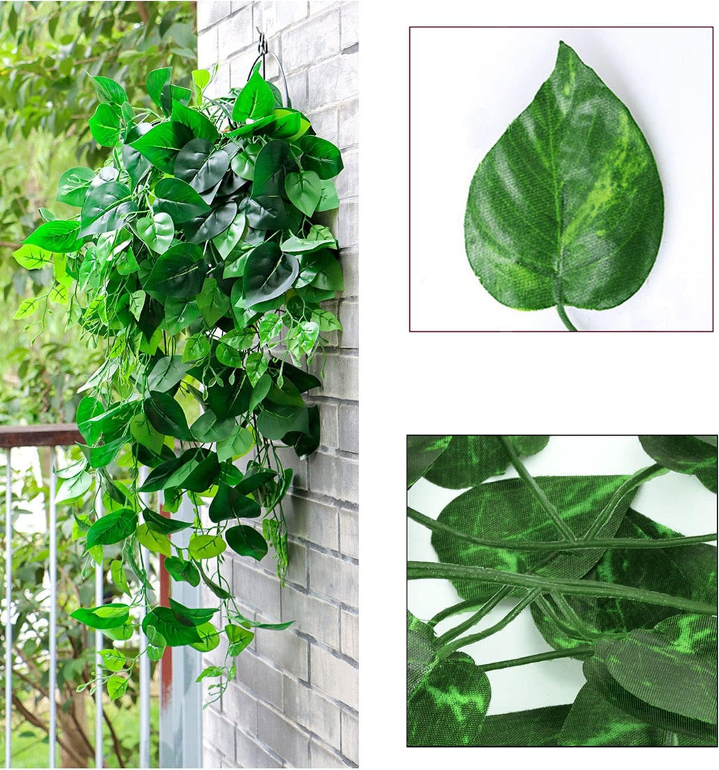 300 Pack 2200 Feet Fake Greenery Hanging Garland, Artificial Ivy Leaf Plants, Vine Leaves, Flowers Foliage for Bedroom Garden Wall Decor