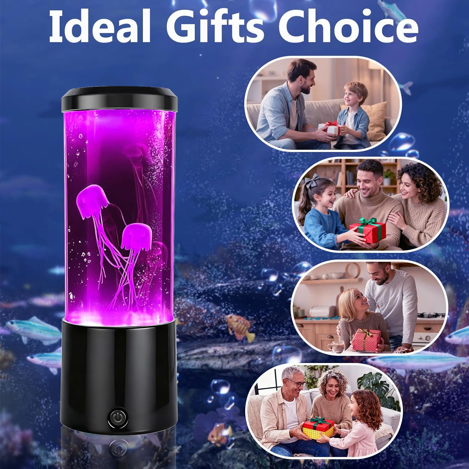 Jellyfish Lamp,Jellyfish Aqaurium Light Table Lamp with 7 Color Changing,Aquarium Fish Tank Night Light Decorations for Home Office Christmas Gifts for Kids Adults