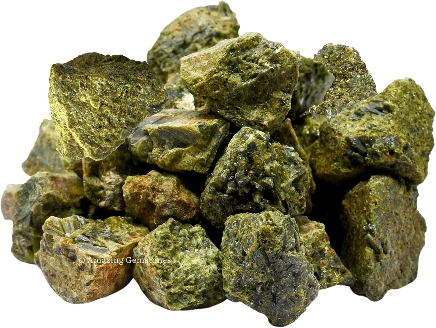 Green Tourmaline in Matrix Raw Crystals and Healing Stones, Natural Rocks for Tumbling and DIY Raw Stones and Crystals (1 lb)
