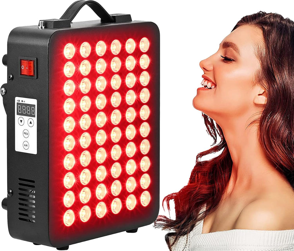 Red Light Therapy for Body & Face - 660nm & 850nm Infrared Red Light Therapy Panel for Skin, Muscles & Recovery - Portable LED Light Therapy Device with Stand, Hanging Kit & Handle