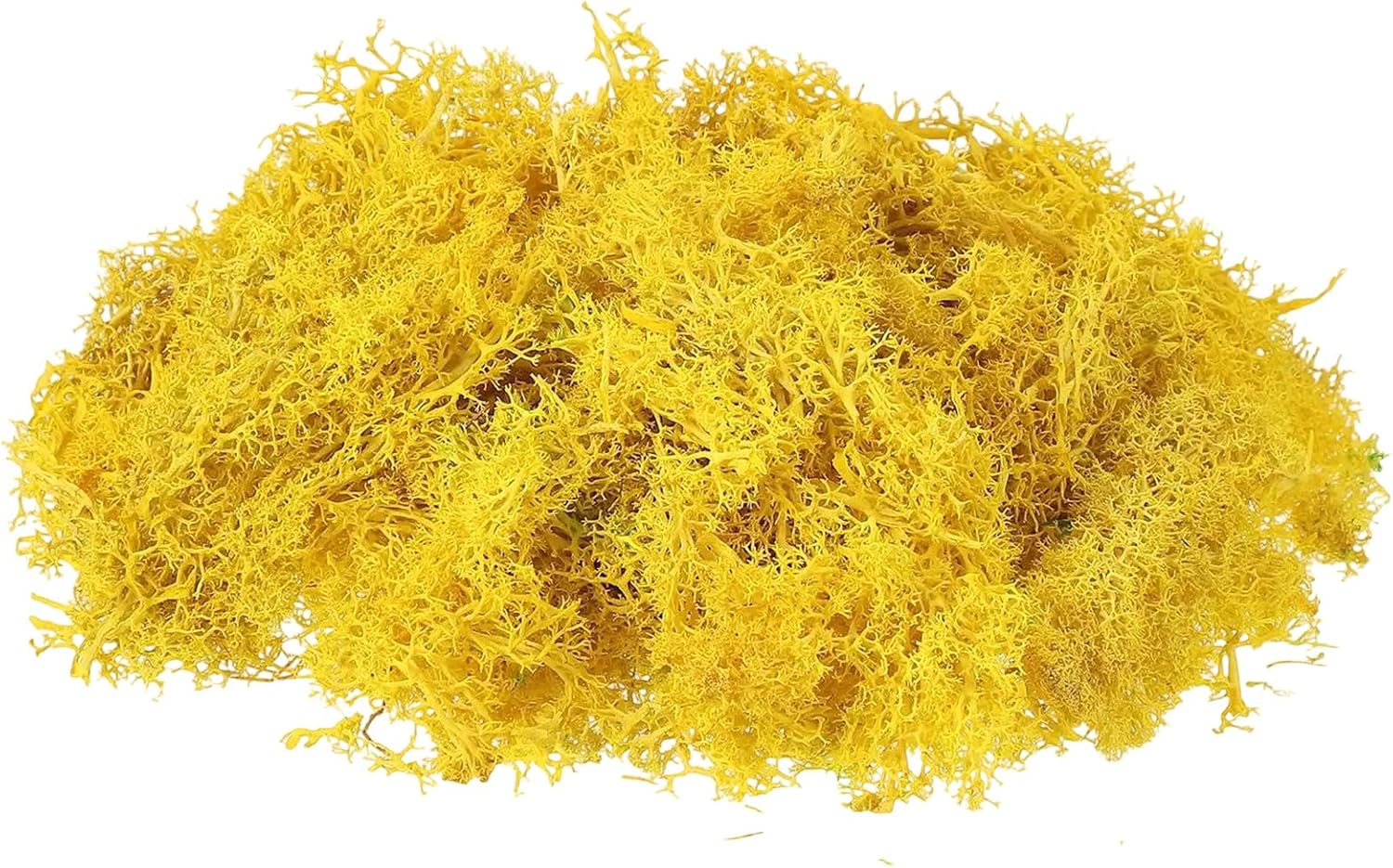 uxcell Preserved Reindeer Moss, 17.6oz Fake Moss for Crafts Artificial Dried Moss for Decoration Terrariums Potted Plants, Yellow