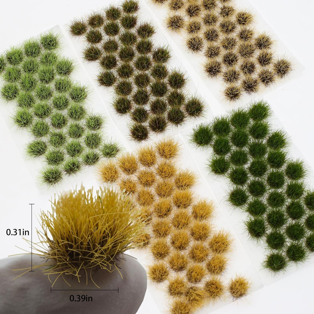 32pcs 8mm Tall Diorama-Flowers-Grass Miniature Bushes Light Gree Static-Grass for Model-Train-Scener Wargaming-Terrain ，Dioramas & DIY Crafts