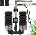 Aquarium Electric Sponge Filter with Submersible Water Pump Silence Motor for Shrimps,Bettas with Bio Ceramic Media Balls and 2 Spare Sponge,Venturi Nozzle and Rain Mode (S for 10-20 Gal)