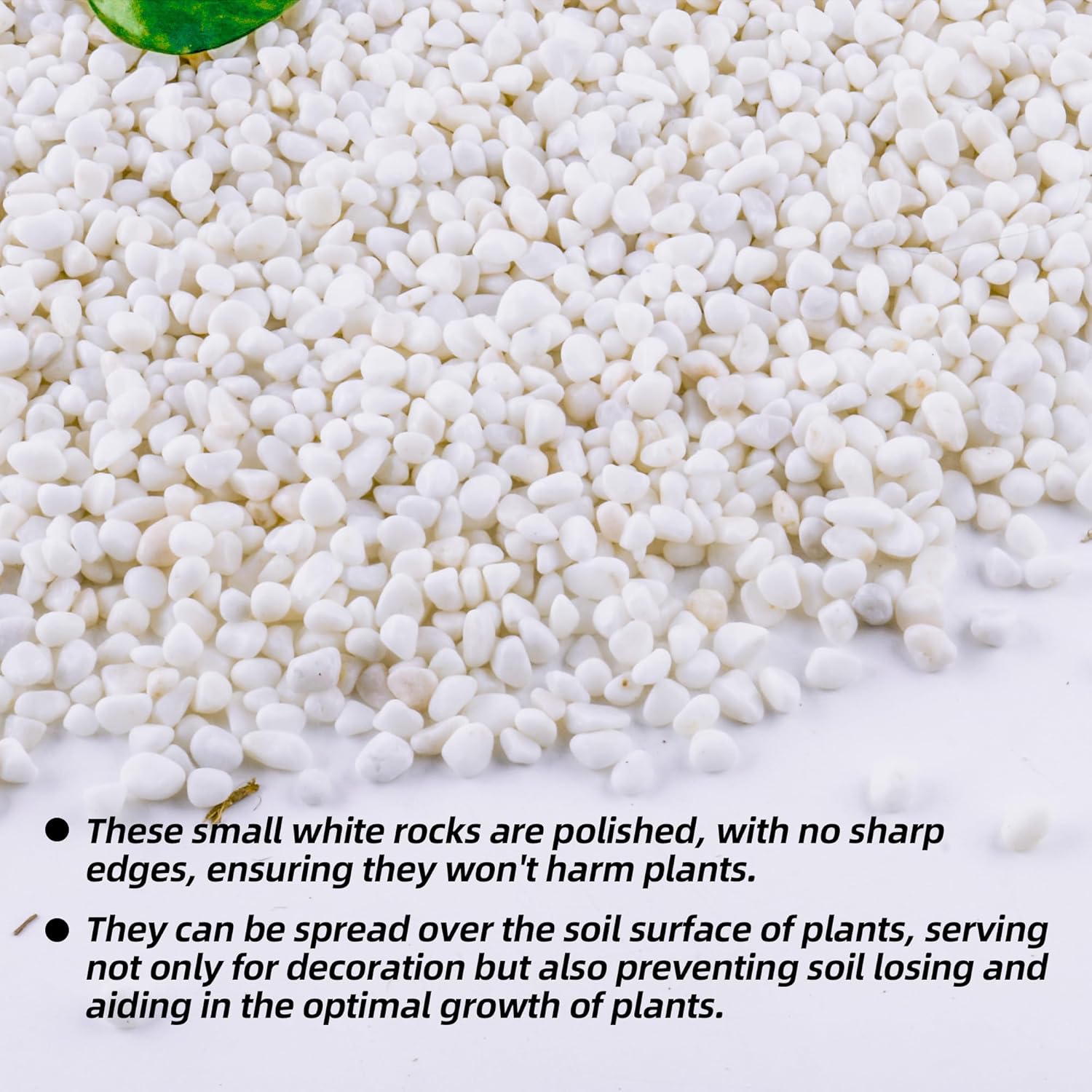 2.4lb 1/4" Small White Rocks for Plants,Potting,Succulents Aquarium Fish Tank Garden Vases Decorative Pebbles Gravel Rocks Stones