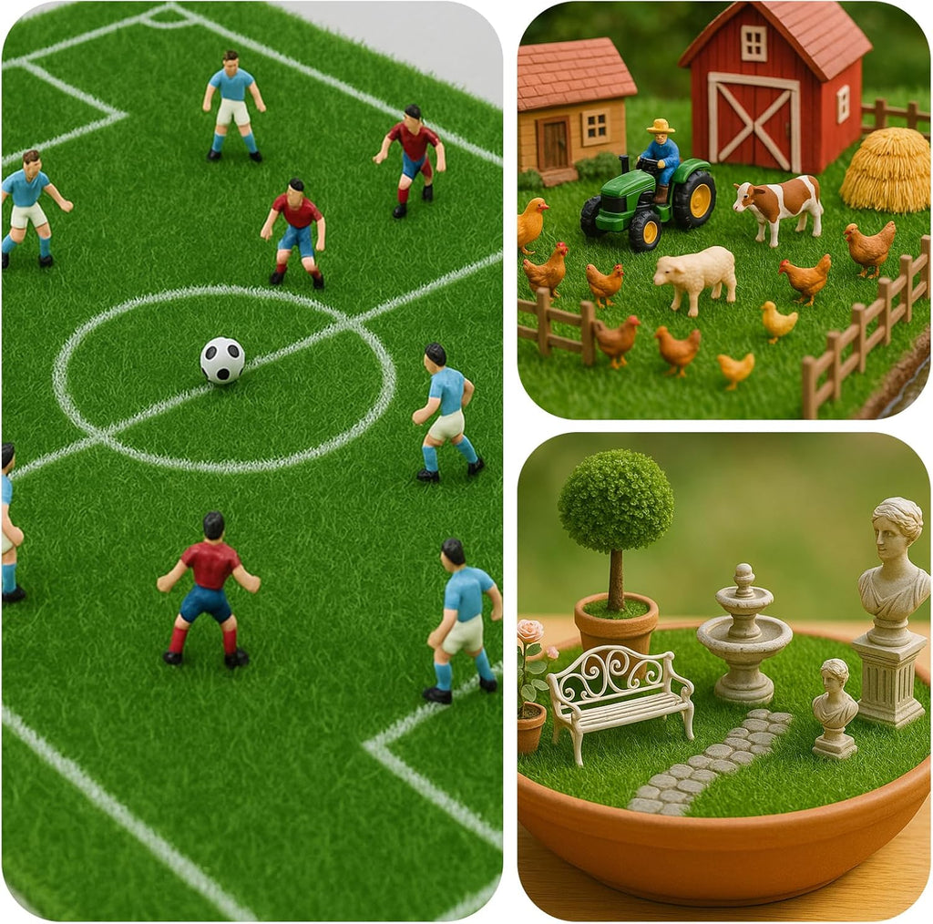Shindel 10 Packs 6" x 6" Fake Grass Decor, Artificial Grass for Crafts, Fairy Garden Turf, Diorama Supplies Miniature Lawn Mat, Dollhouse Ornament DIY Decoration