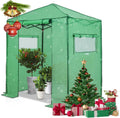 EAGLE PEAK Instant Pop-up Greenhouse, Indoor Outdoor Plant Gardening Green House, Roll-Up Zipper Doors and Side Windows, Walk in 6x4 ft, PE Cover, Green/Clear