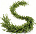 1PCS 6FT Christmas Norfolk Garland Decorations, Faux Pine Garland Outdoor, Artificial Unlit Green Garlands, Christmas Mantel Decoration Indoor, Thick Greenery Xmas Decor in The Winter