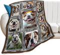 Bulldog Blanket Dog Animal Lover Throw Blankets Gifts for Girls Boys Kids Soft Cozy Fleece Plush for Couch Sofa Bed 50"x40"