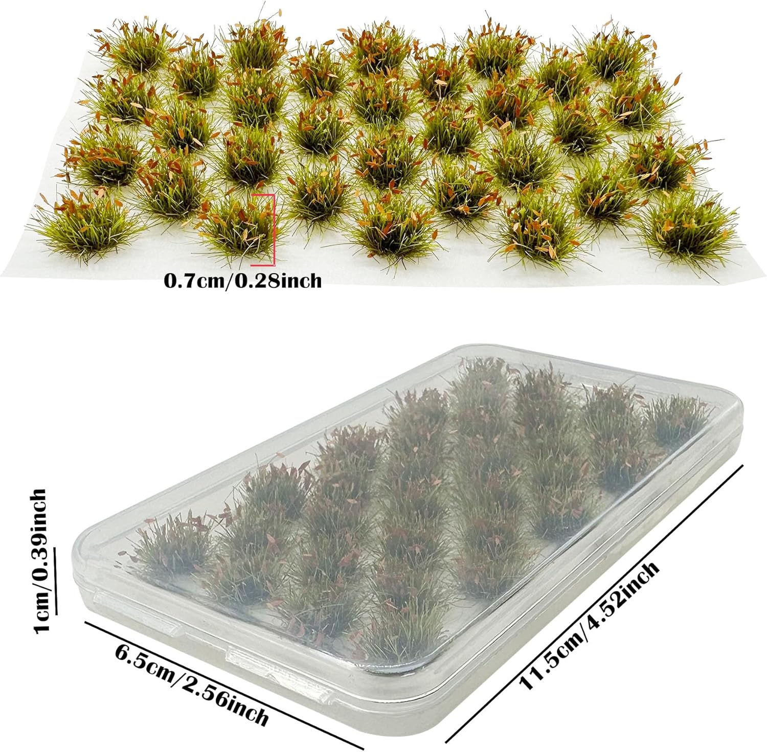 Woohome 32 PCS Miniature Grass Cluster, Orange Static Grass Tuft Model Vegetation Groups Static Grass Tufts for DIY Model Train Landscape Railroad Scenery Grass Tufts Flower, Style 9