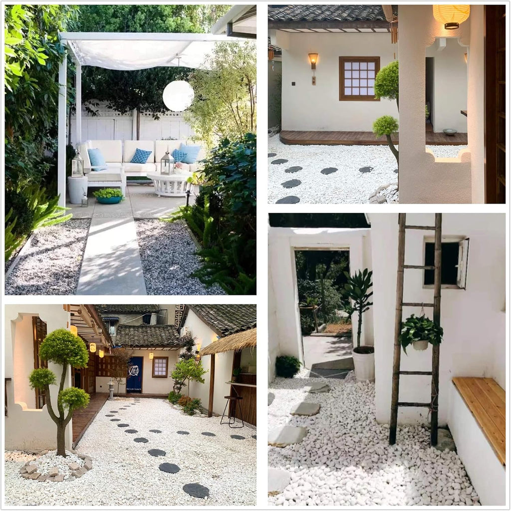 Natural Polished Decorative White Pebbles - Small Stones 3/8" Gravel Size,River Rocks Pebbles for Plants, Home DIY Decor,Aquarium Gravel,Vase Fillers,Fairy Garden,Landscaping Outdoor Stones