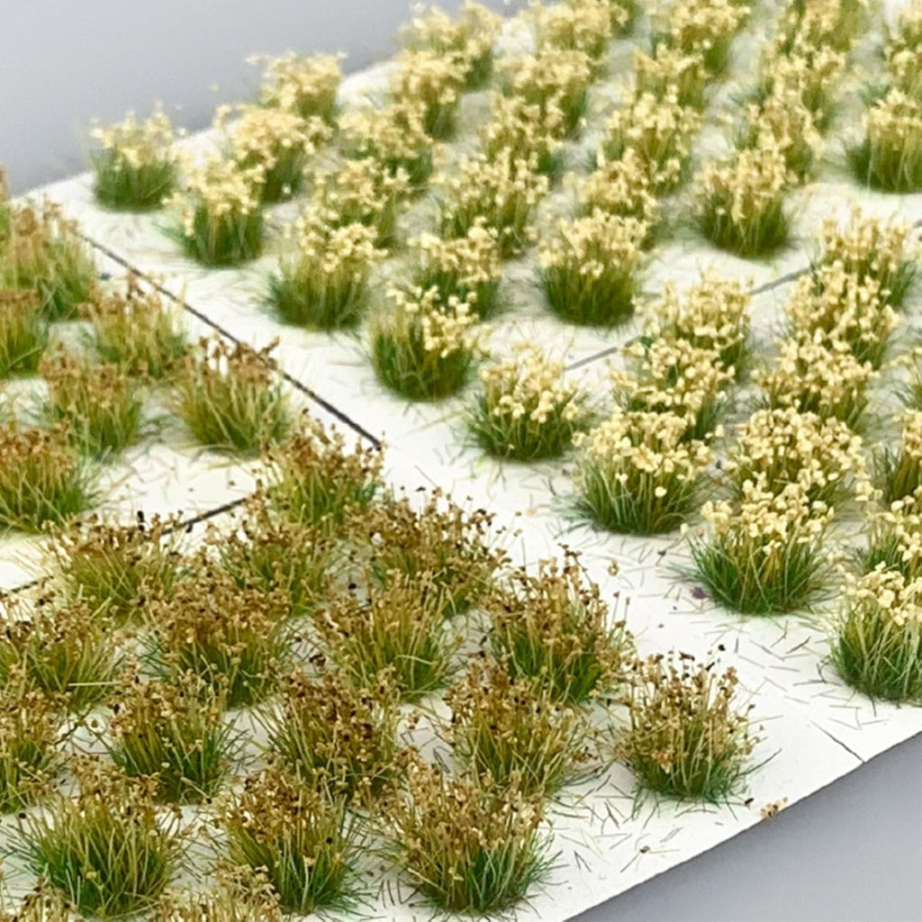 Woohome 64 PCS Static Grass Tuft Model Grass Tufts Railway Artificial Grass Bushy Tuft Flower Cluster Vegetation Groups for Train Landscape Railway Artificial Grass Modeling
