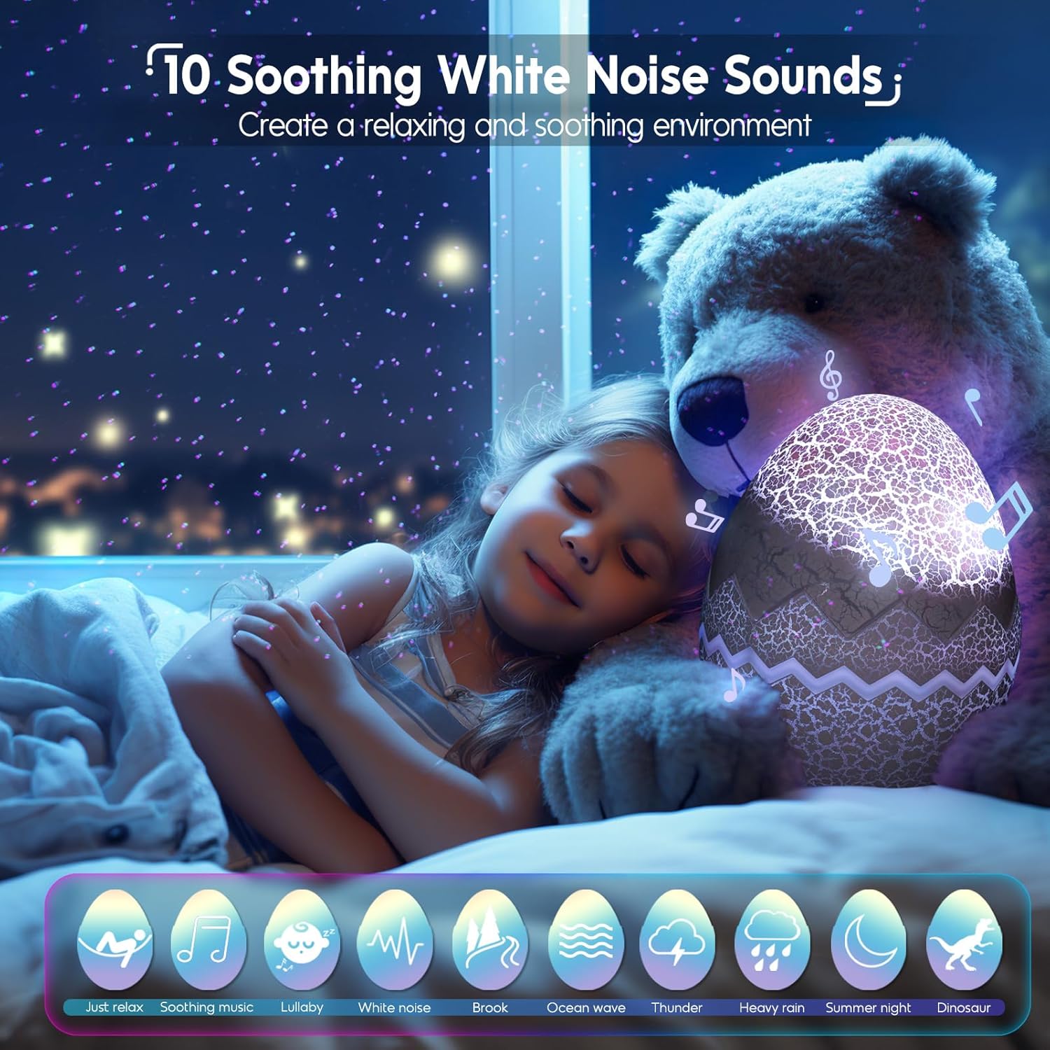 Rossetta Star Projector, Galaxy Light Projector White Noise Bluetooth Speaker with Remote Control, Aurora Projector Starry Night Light Projector for Kids Adults, Home Theater, Ceiling, Home Decor