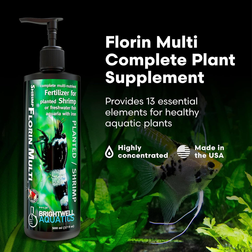 Brightwell Aquatics Shrimp FlorinMulti – Complete Plant Nutrient Supplement for Shrimp & Freshwater Aquariums – Supports Growth, Color & Health – Copper-Free, 125 ml