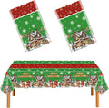 Christmas Gingerbread Tablecloths Plastic Christmas Tree Snowman Table Cover Winter Snowflake Birthday Party Supplies for Xmas Holiday Party Decorations 2 Pack 54 x 108 Inch