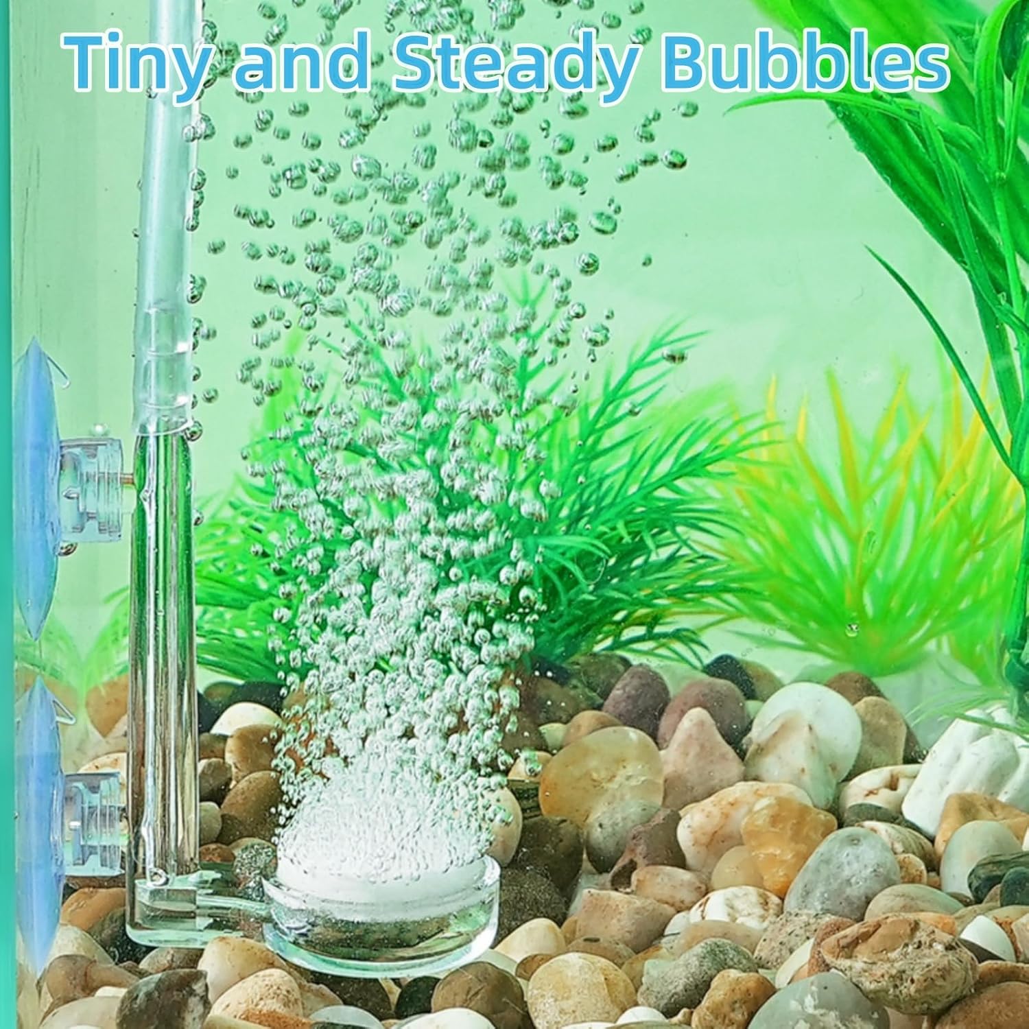 AQUANEAT Aquarium Air Stone Disc, 1 Inch Nano Bubble Stone Kit Quiet Dissolved Oxygen Diffuser with Accessories tubing and valves for Small Fish Tank