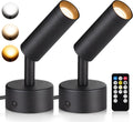 LED Spot Lights Indoor 3W Up Lights Indoor with Timer and Remote 3000K/4000K/5000K Uplighting Indoor Spotlight 120V Dimmable Uplights Indoor Floor Light for Plant and Artwork, 2 Pack, SHWT0302B