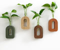 Wood Wall Arched Propagation Vases (Set of 4), Hanging Plant and Flower Vases, Home Decor Boho Wall Decoration for Living Room Bedroom