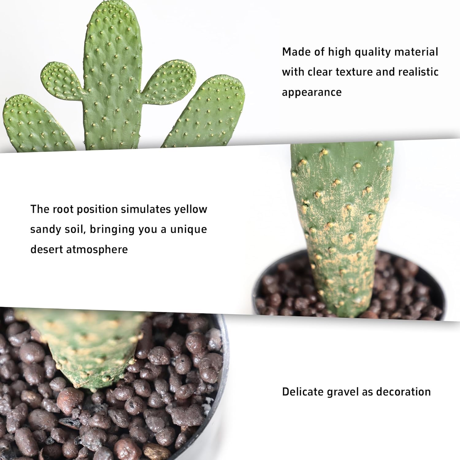 Artificial Cactus Potted Plant Faux Cacti 19 Inch Cactus Plant with Black Planter for Home Garden Office Decor Indoor Outdoor