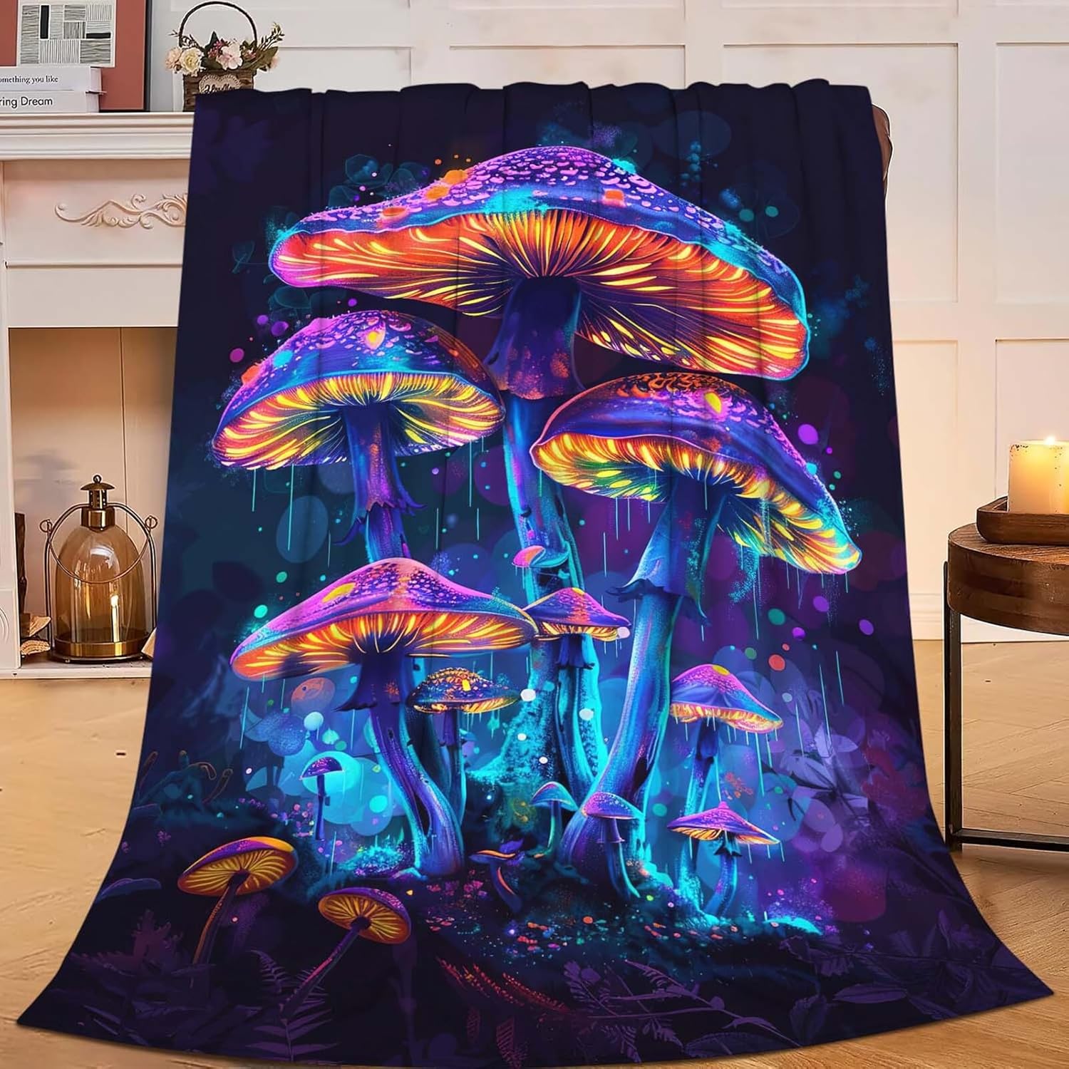 Mushroom Throw Blanket Mushroom Stuff Gifts for Kids Girls Boys Adults Women Man Soft Cozy Warm Plush Fluffy Fuzzy Fleece Blanket Decor 40''X50''