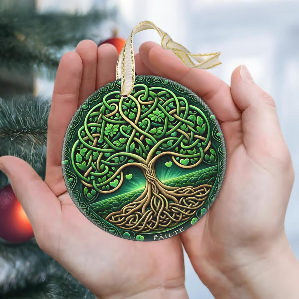 2025 Ornaments for Christmas, Christmas Tree Ornament, Round Ceramic, Holiday Decor, Gift Idea, Gift Exchange, Gifts for Mom - Tree of Life