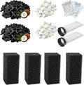 14 PCS Filter Media Maintenance Set Replacement for Waterbox AIO 20 CUBE and AIO 25 PENINSULA Aquarium Filters, Includes 2.75 Inch Filter Socks, Carbon Pellets, Ceramic Rings, AIO Filter Sponges