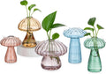Hewory Glass Mushroom Propagation Stations: Set of 5 Unique Propagation Jars Glass Planter for Indoor Plants Home Decor - Colorful Mushroom Vase Christmas Birthday Gifts for Plant Lovers Women Girls