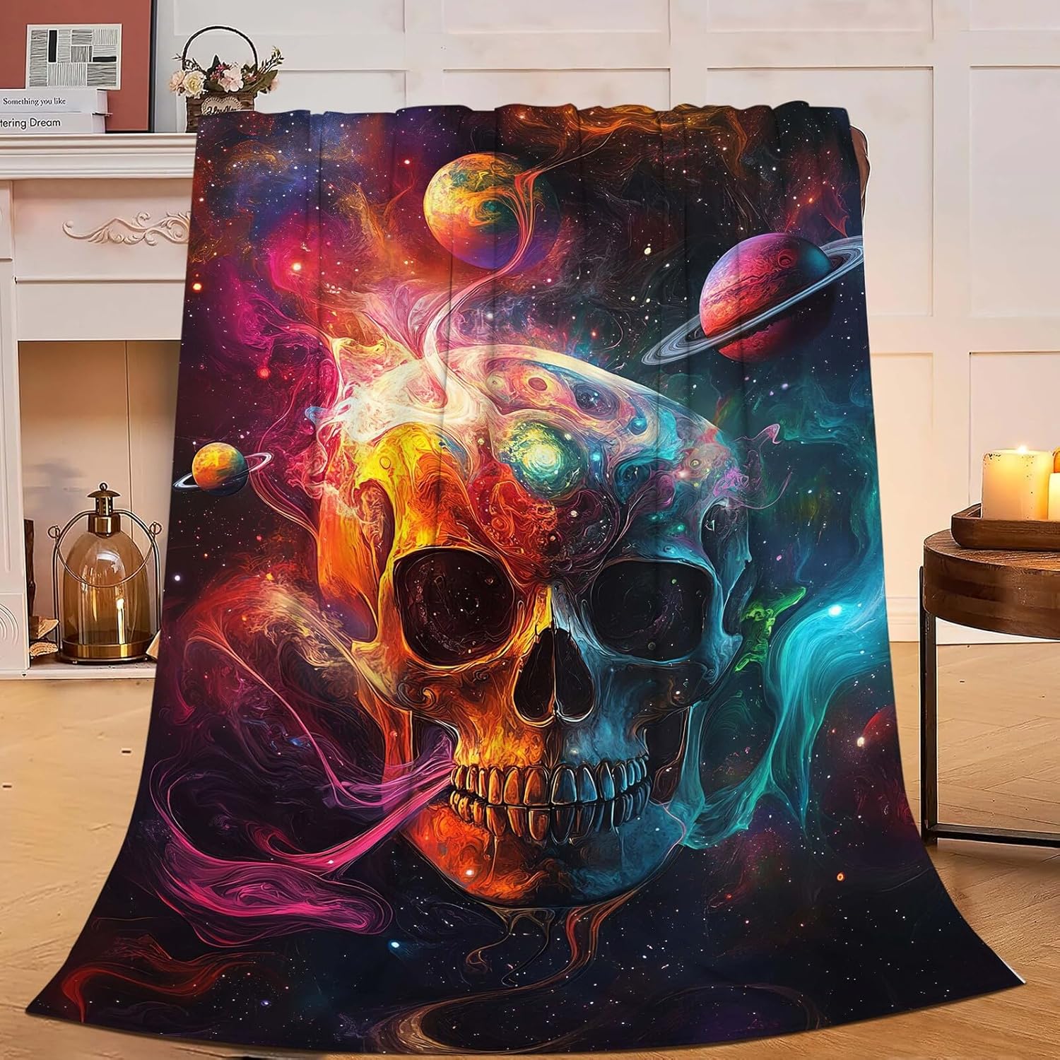 Skull Blanket Skeleton Throw Blanket Gifts for Women Girls Men Boys Kids Adults Super Soft Cozy Plush Fluffy Fuzzy Fleece Blanket Decor 50''X60''