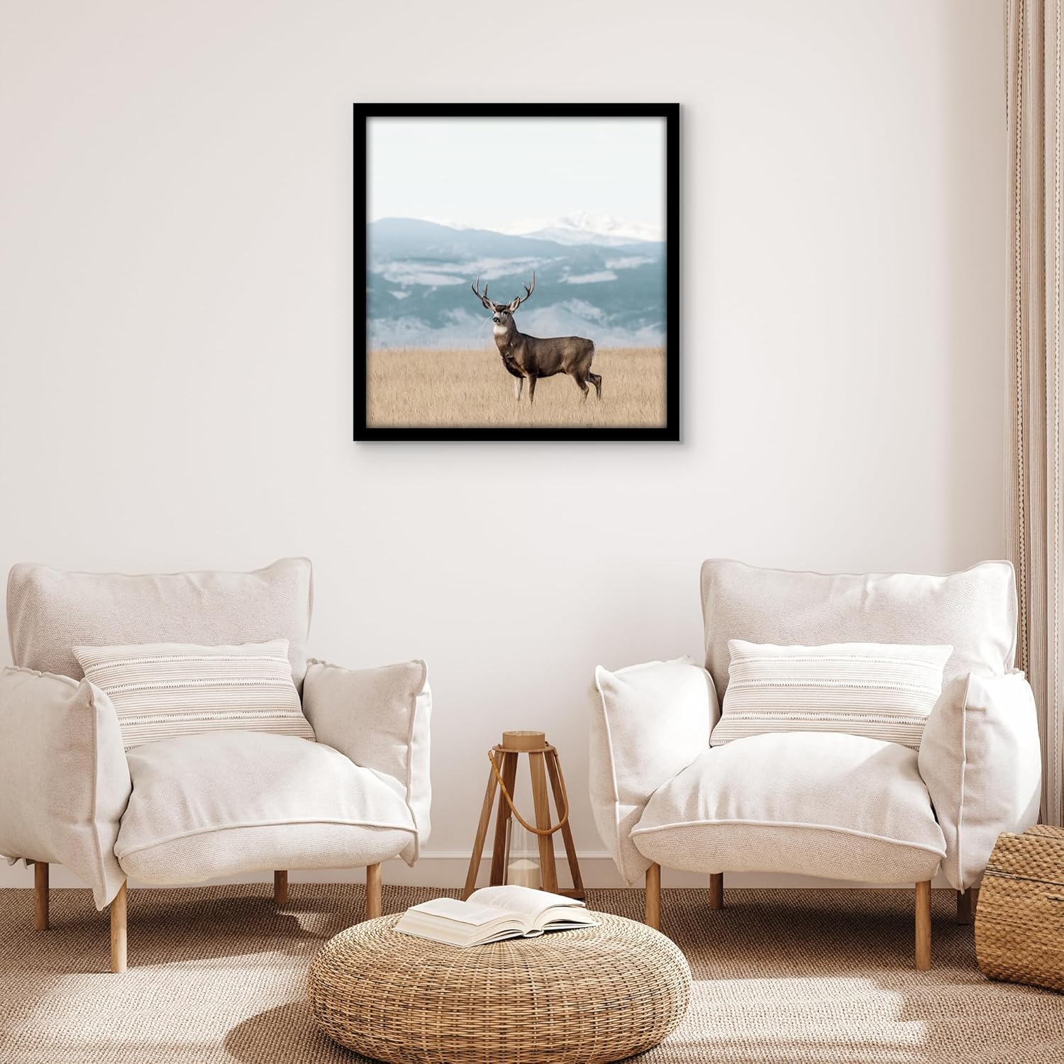 Americanflat 28x29 Poster Frame with Polished Plexiglass - Black Picture Frame - Wide Photo Frames Made of Engineered Wood for Vertical or Horizontal Wall Display - Epic Collection - Black