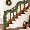 16FT Real Touch Christmas Cedar Garland - 1PCS, Artificial Pine Needles Garlands Realistic Fake Green Faux Garland for Holiday Fireplace,Table,Window,Stairs,Mante,Indoor Outdoor Decor