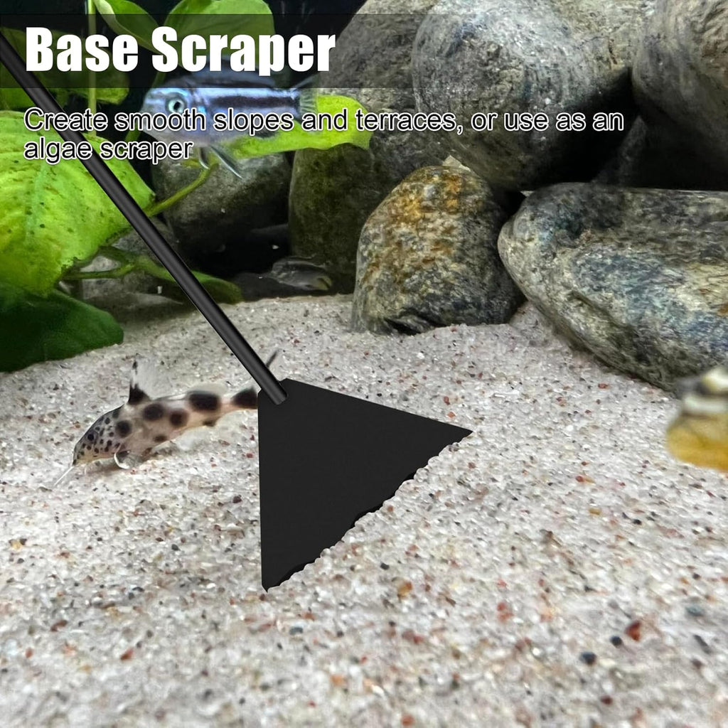 Aquascaping Tools Aquarium Kit – 4PCS Plant Trimming Tool Set with Long Tweezers, Scissors, Algae Scraper Spatula & Feeding Tongs, Fish Tank & Terrarium Cleaning Accessories