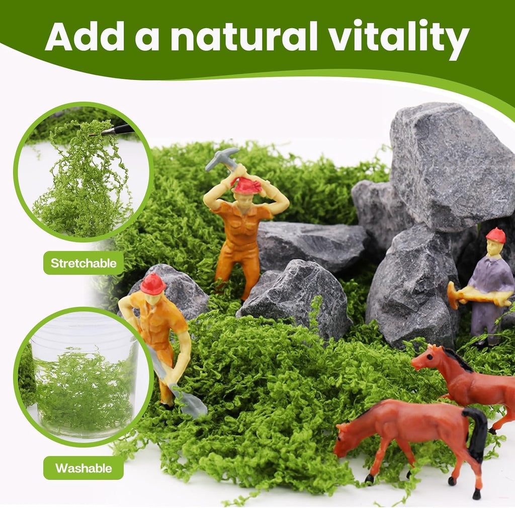 Fake Green Moss for Potted Plants, Artificial Moss, Preserved Moss for DIY Decorating Craft Art Potted Wedding Accessories Fairy Garden Accessories (500G)