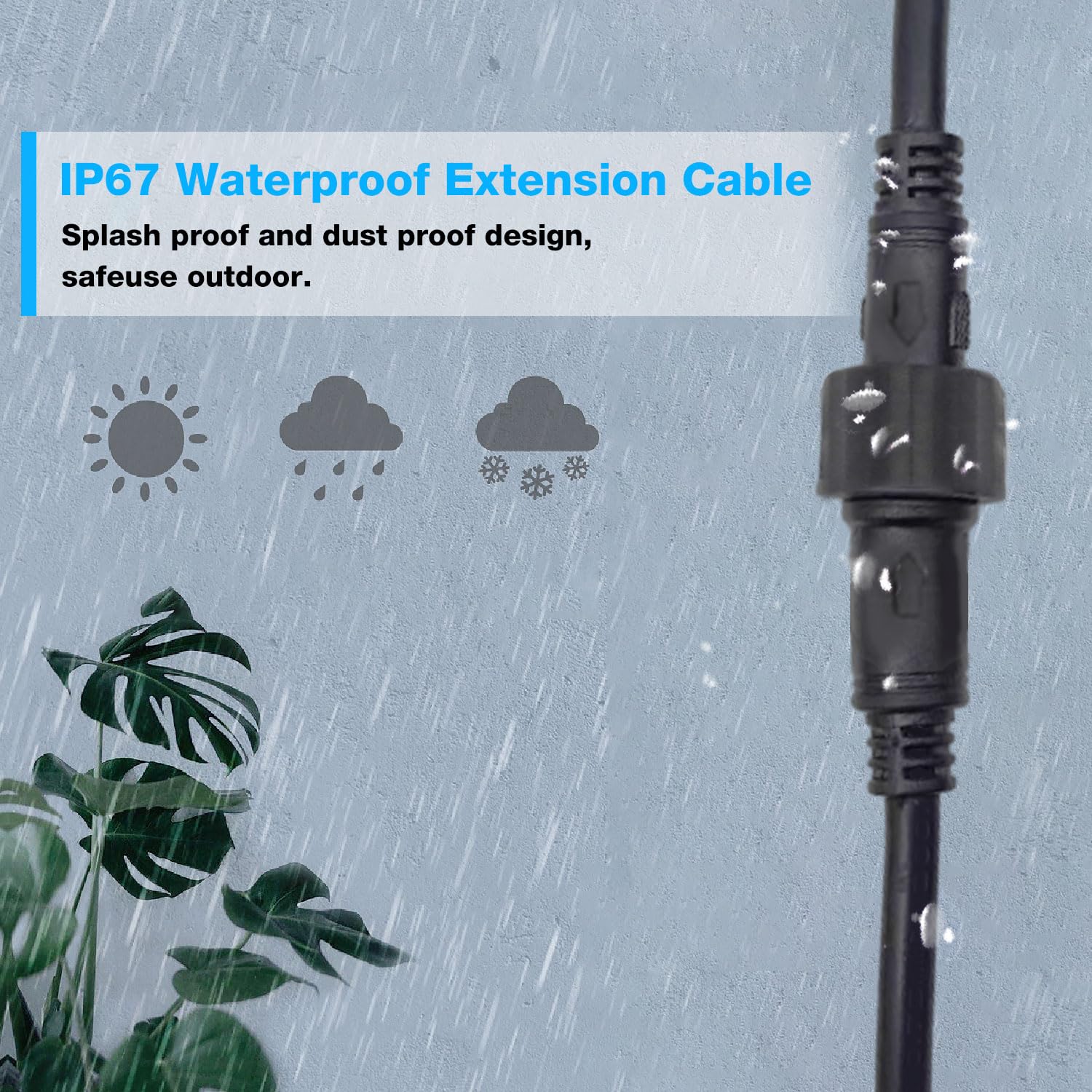 9.8ft Waterproof Boat Light Extension Cable - 22AWG 4-Core Wire for Outdoor RGB Strip Lights, Marine Lighting, RV