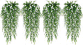 WEISPARK Artificial Hanging Flowers, 12pcs Fake Eucalyptus Vine Faux Flower Greenery Garland Plastic Plants for Indoor Outdoor Wall Garden Wedding Home Party Decor (12pcs White)