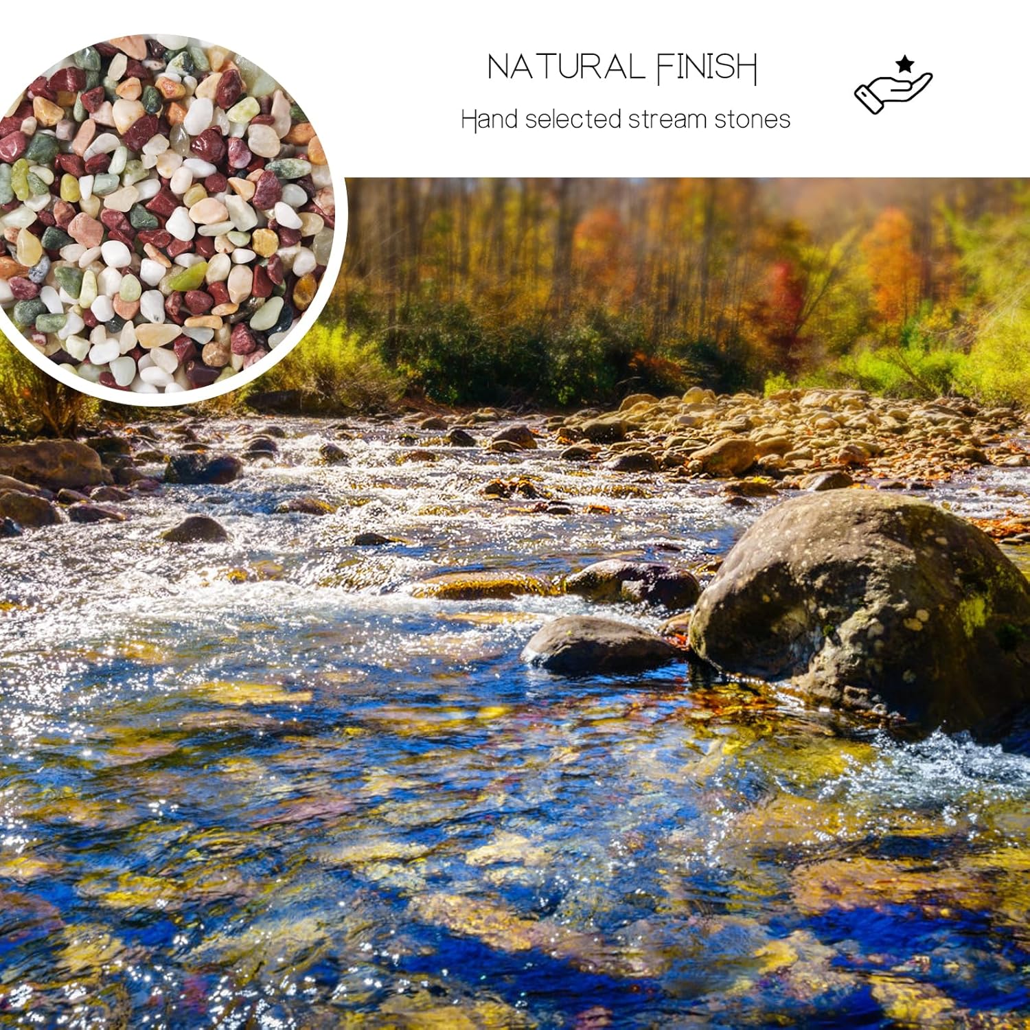 3Lb Pebbles for Indoor Plants,River Rocks for Succulent Plants,Aquarium Gravel,Decorative Stones Bonsai Garden Pebbles,Aquarium Rocks for Landscaping,Plants,Vase Fillers (Multicolor)
