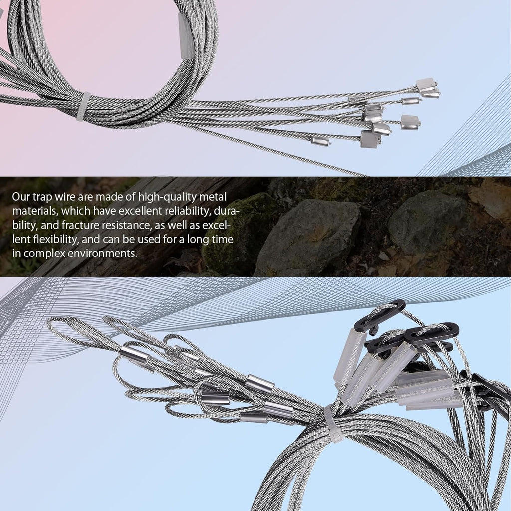 12Pcs Trap Wire (36in Long 1/16 7x7 Cable), Easy to Carry, 480 lb Breaking Strength