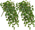 Hollyone 2pcs Artificial Hanging Plants 24" Fake Ivy Vine Faux Ivy Leaves Hanging Plant Greenery for Wall House Room Patio Indoor Outdoor Home Shelf Office Wedding Decor, UV Resistant