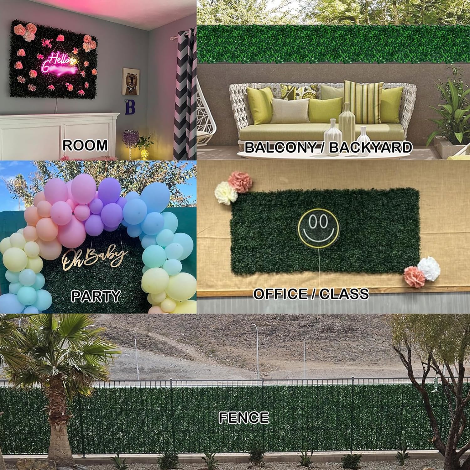12Pcs Artificial Boxwood Decoration Backdrop Greenery Covering Hedge Wall Panels UV-Anti Grass Wall Decor Privacy Hedge Screen Fence Decor,10"X10" (10"X10" 12P)
