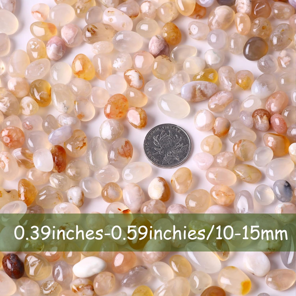 Polished Rose Quartz Crystals 0.62lb Natural Gemstones Crystal Bulk Tumbled Polished Stones Irregular Rocks Chakra Colorful Crystal Vase Filler Decoration Energy Reiki Beginner Gifts