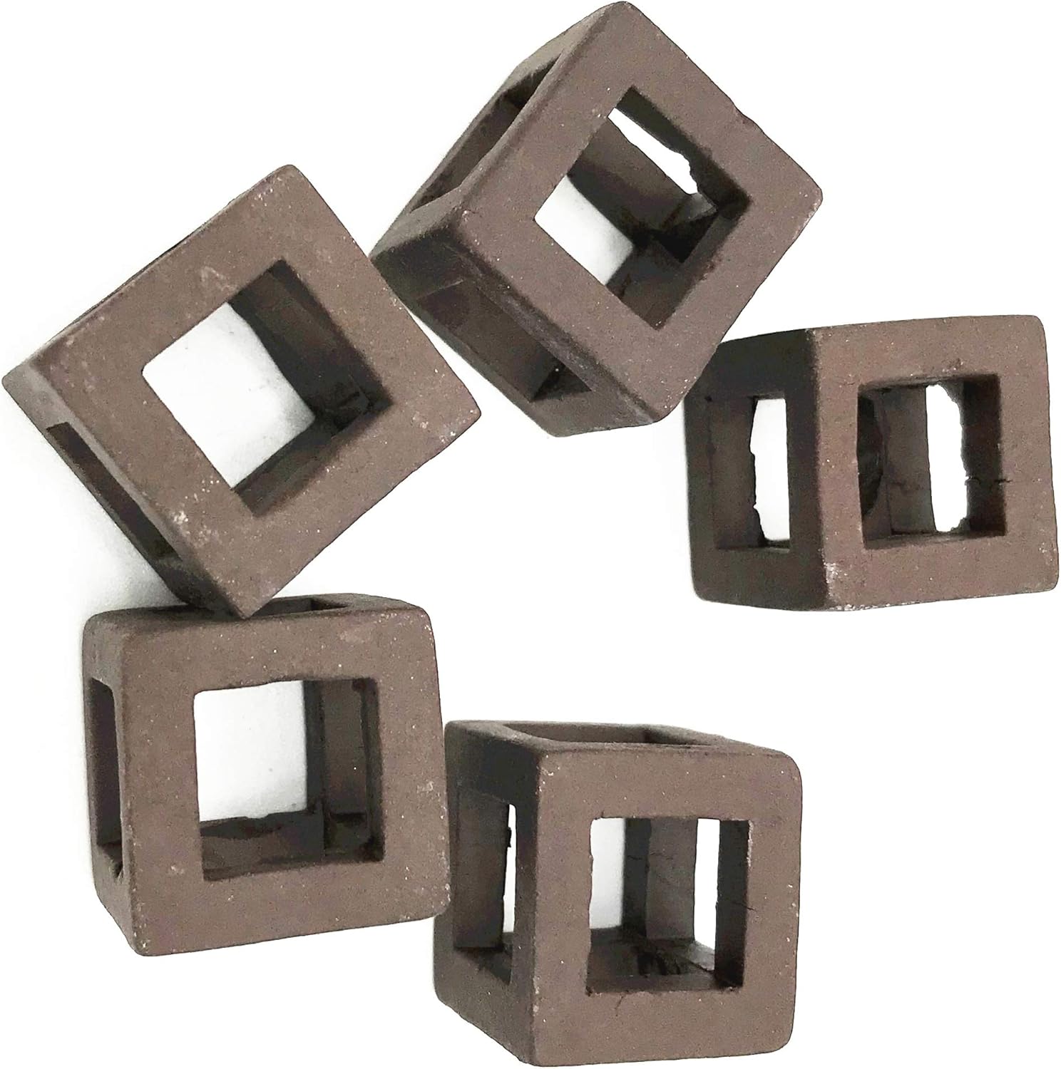 XMHF Ceramic Aquarium Small Fish Shrimp Crayfish Breeding Cube Block Shelter 5 Pcs