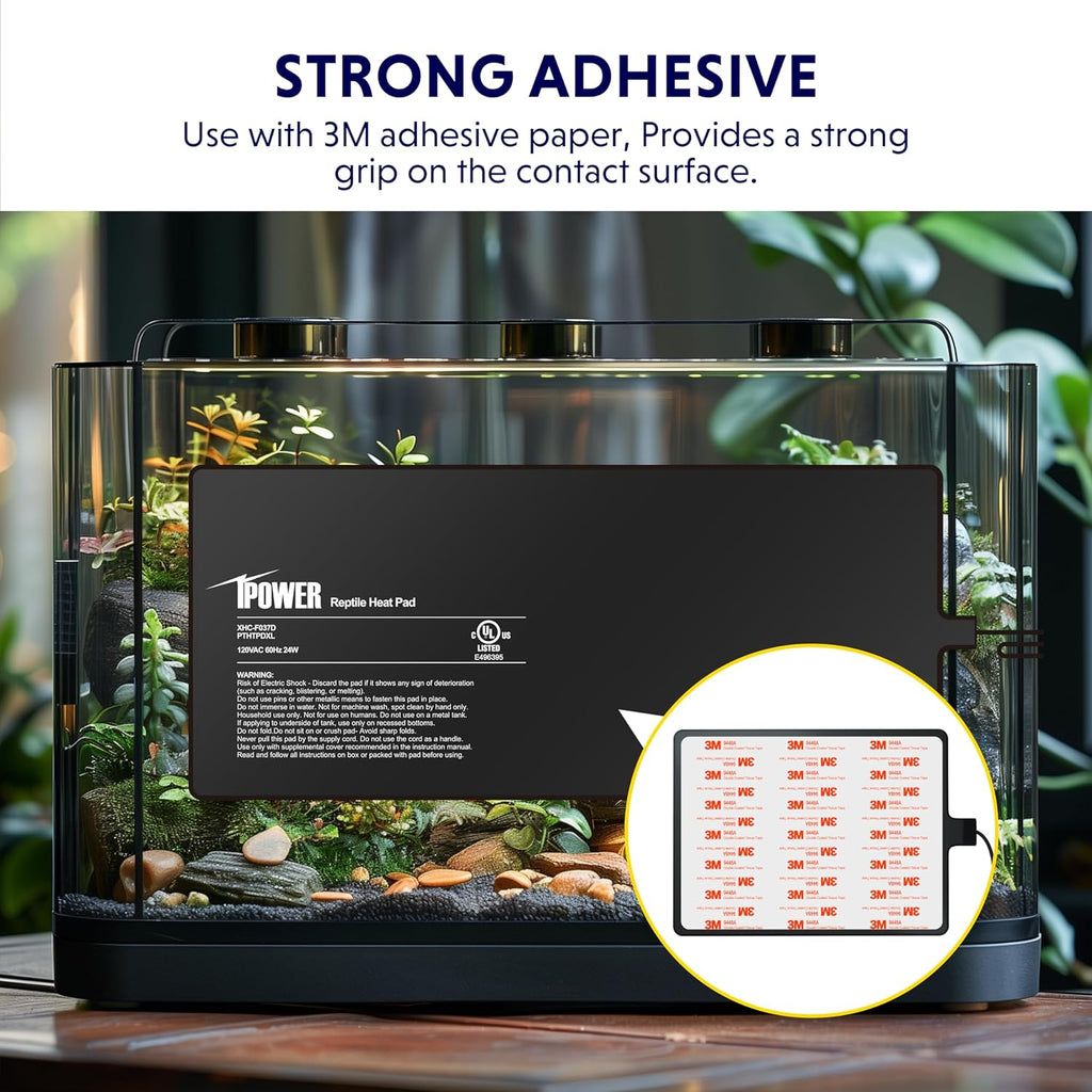iPower 8 by 18-Inch 24W Reptile Heat Mat, LCD Digital Aquarium Thermometer, Under Tank Warmer Terrarium Heat Pad for Turtles Lizards Frogs and Other Small Animals, Multi Sizes