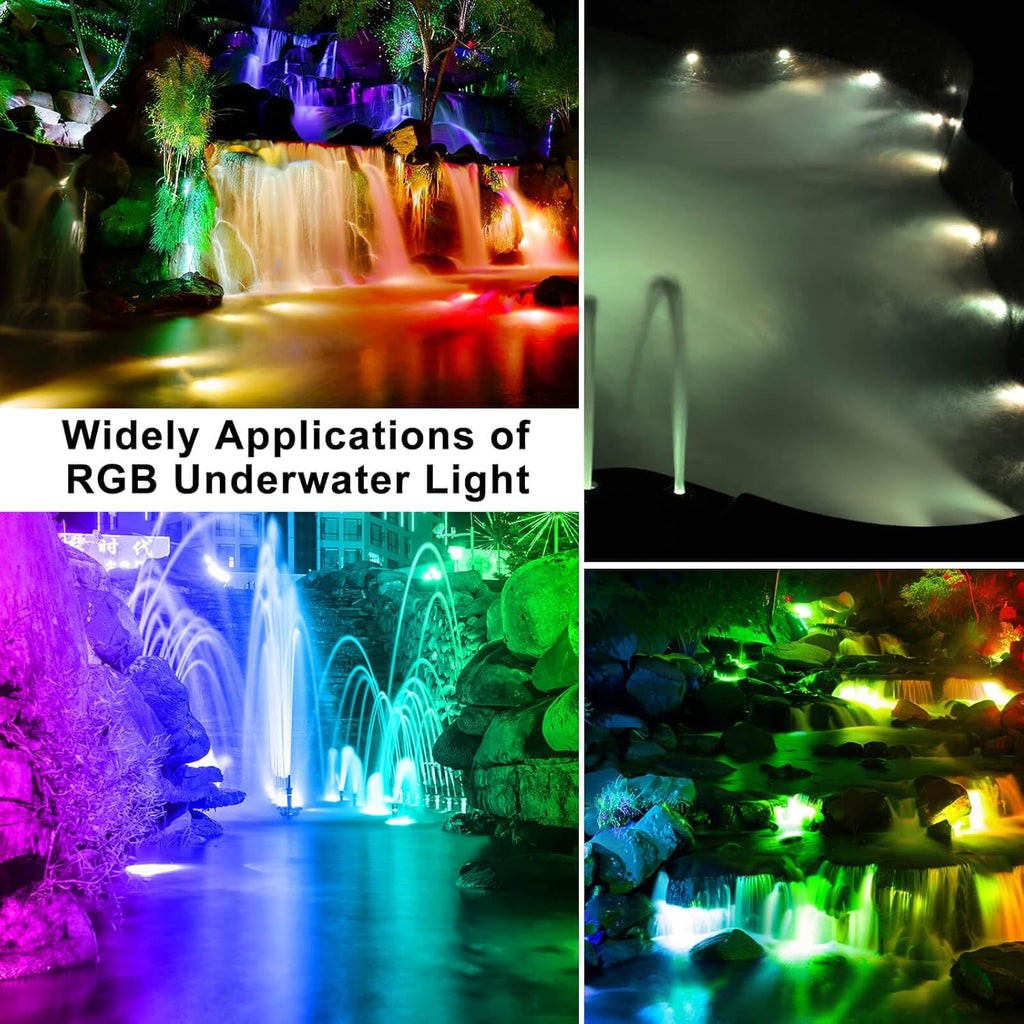 JSN&PC LED Underwater Lights 36W RGB Color 12V AC Pond Light for Party Swimming Pool Home Garden Fountain Water Rockery Grass Land