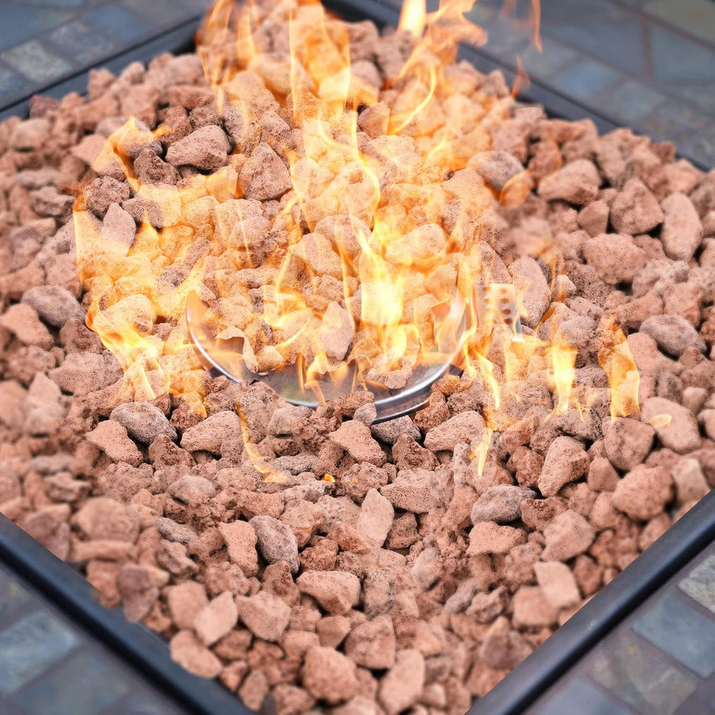 Onlyfire Red Lava Rock 10 Pounds Volcanic Lava Stones for Indoor Outdoor Fire Pits Fireplaces Gas Grill and Landscaping, 0.3-0.6 Inch