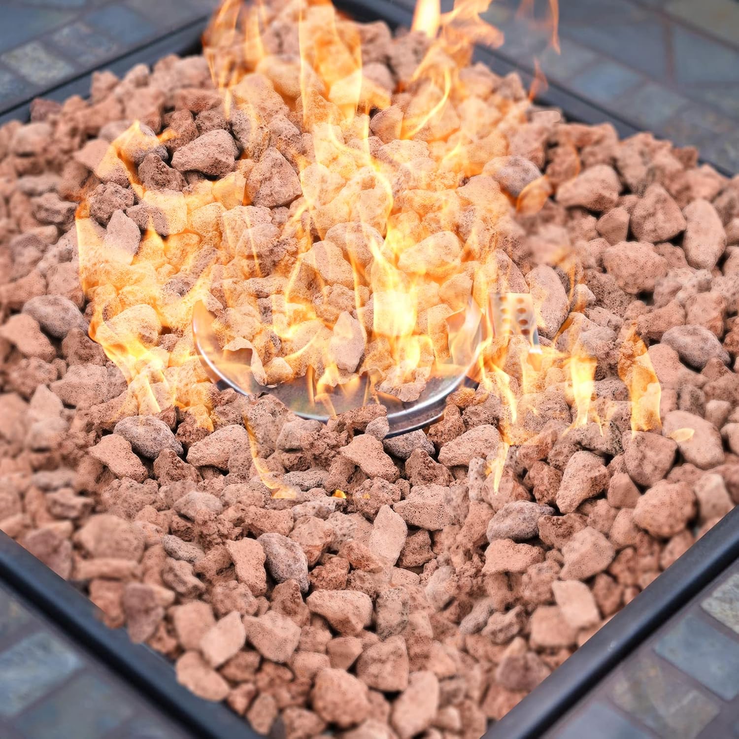 Onlyfire Red Lava Rock 10 Pounds Volcanic Lava Stones for Indoor Outdoor Fire Pits Fireplaces Gas Grill and Landscaping, 0.2-0.3 Inch