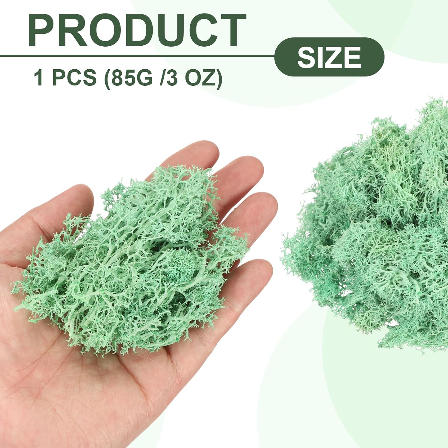 MECCANIXITY 3oz Preserved Reindeer Moss, Green Decorative Artificial Fake Moss for Potted Plants Indoor Crafts Lichen Centerpieces Decor