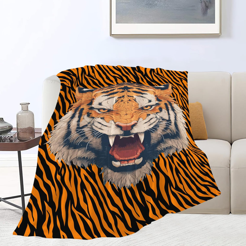 Tiger Throw Blanket Tiger Stuff Gifts for Kids Girls Boys Adults Women Men Soft Cozy Warm Plush Fluffy Fuzzy Fleece Blanket Decor 40''X50''