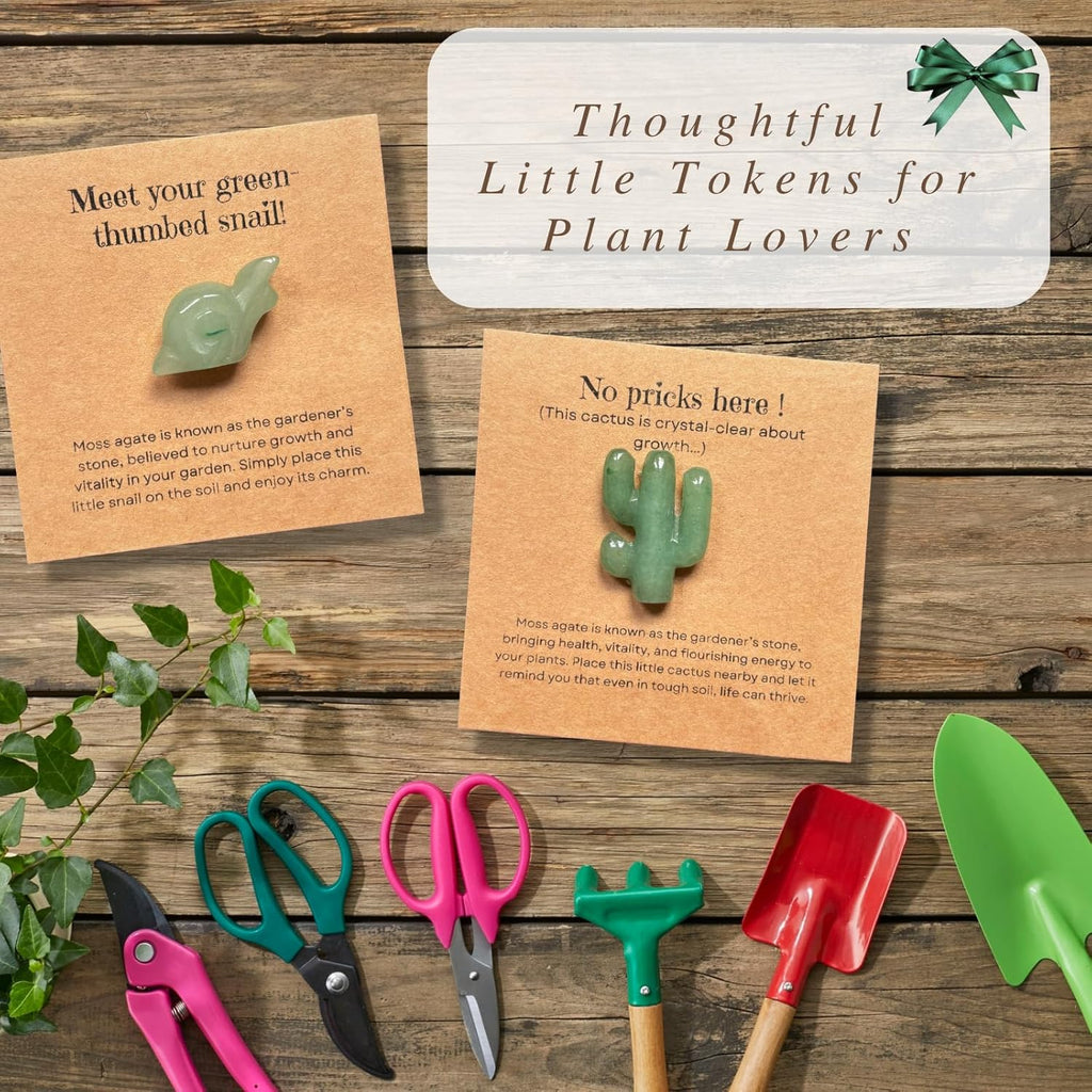 Mini Moss Agate Cactus–Unique Funny Plant Lover Birthday Gifts for Women/Sister/Mom,Gardening Gardener Succulent Lovers Crazy Plants Lady Cute Stocking Stuffers Gift Ideas