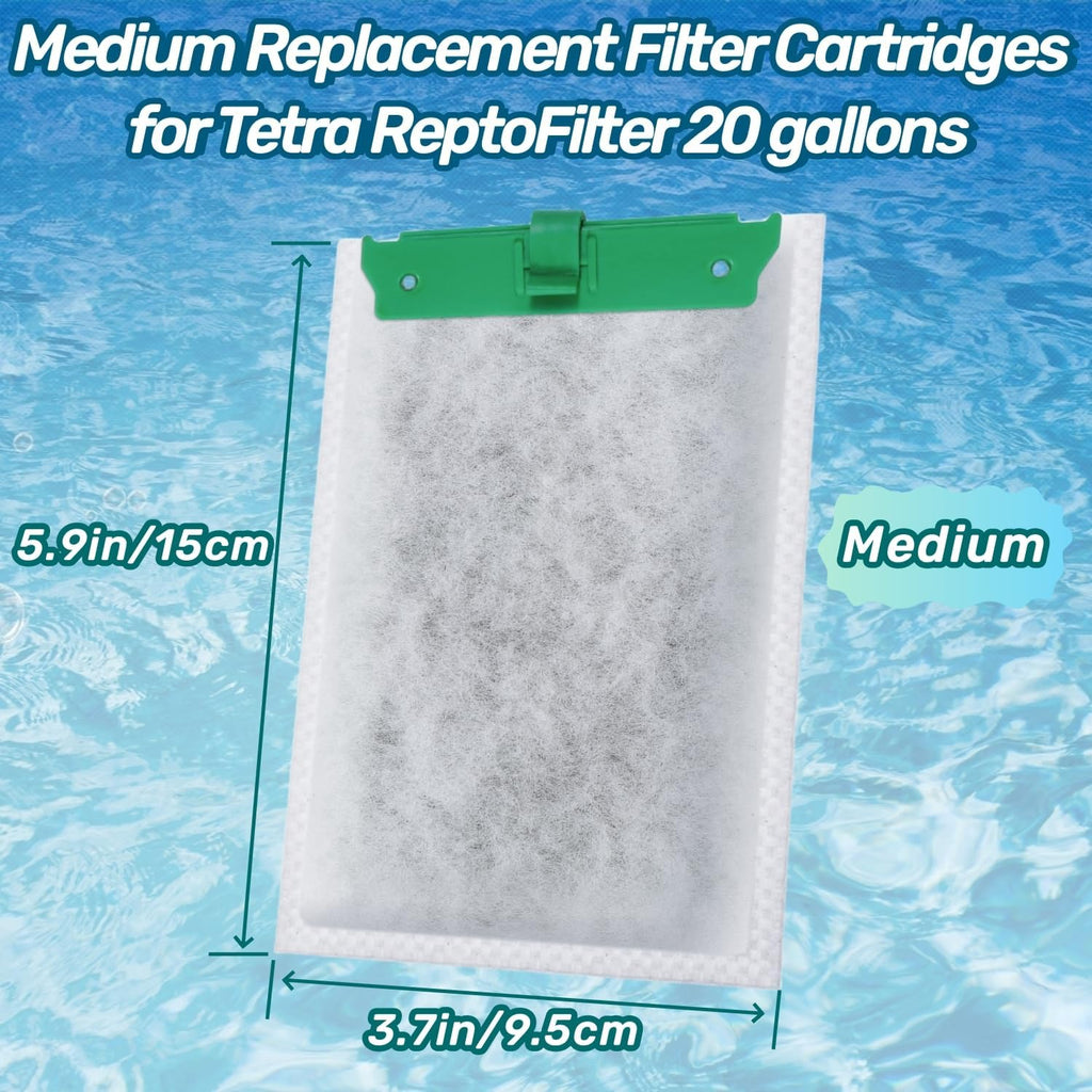 Aquarium Filter Cartridge Compatible with Tetra Whisper Bio-Bag Power Filters, Replacement Filter Cartridges for Tetra ReptoFilter Cartridges Aquariums (6 Packs, Medium)